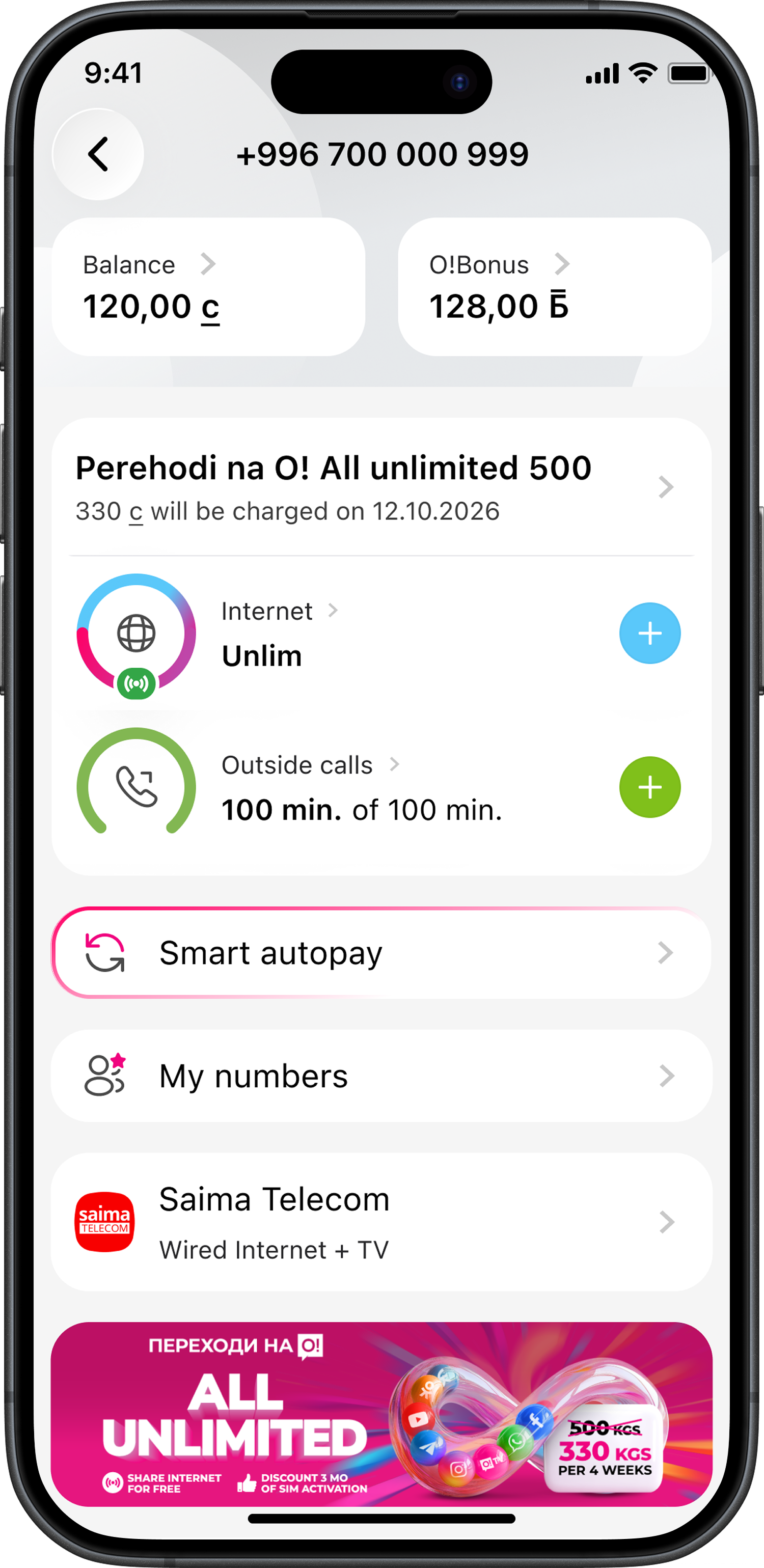My O! Super App shown on a smartphone